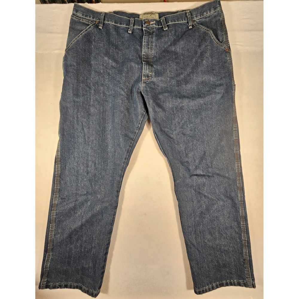 Wrangler Authentics Mens Carpenter Jeans Dark Wash Denim 46x30 10ZM400ST